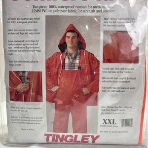 Tingley 2XL WATERPROOF‎ RAIN COAT Orange